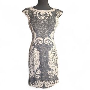 Maggy London Black and Cream Mini Dress